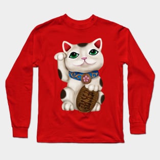 Cute Maneki-neko cat Long Sleeve T-Shirt